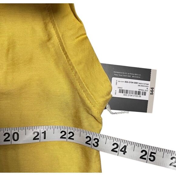 NWT WORTHINGTON Blouse Women’s XL Imperial Gold Yellow Short Sleeve V-Neck Top - Picture 5 of 11